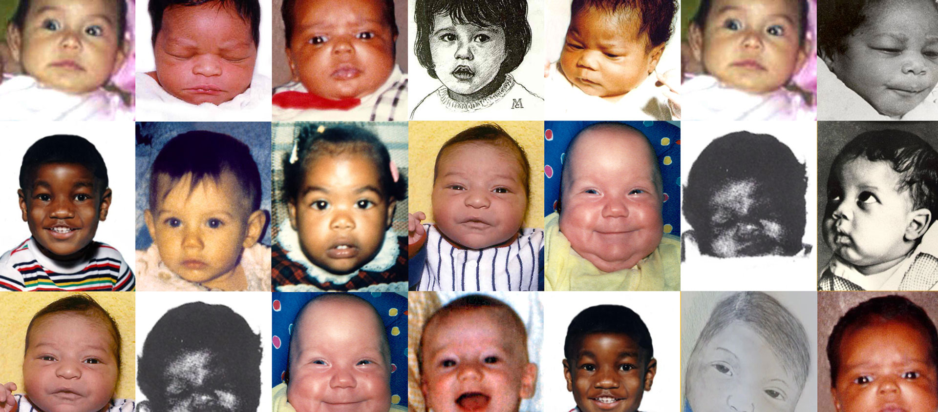 collage of infant images