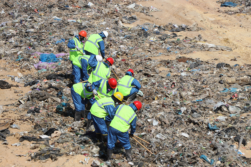 Line of searchers