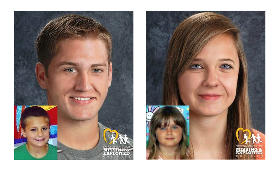 Age progressed image of Christopher Daniel and Chloie Leverette
