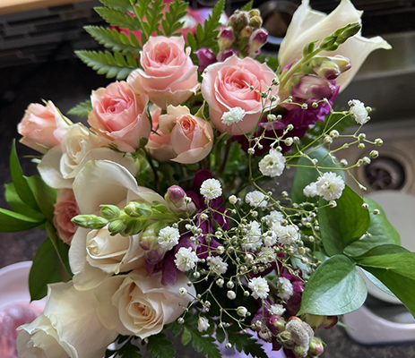 Flowers on Carol's doorstep