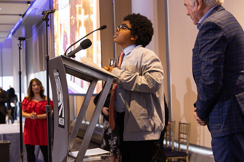 Gabriel receives the courage award.