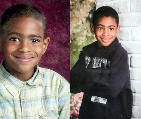 two photos of patrick. left: patrick wears pastel colored button down and smiles for a portrait; right: patrick smiles with arms crossed in black hoodie