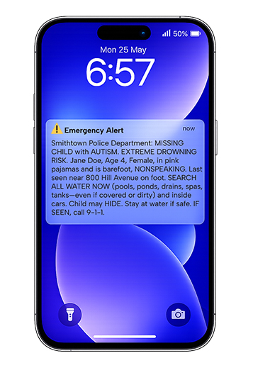 sample cell phone text alert