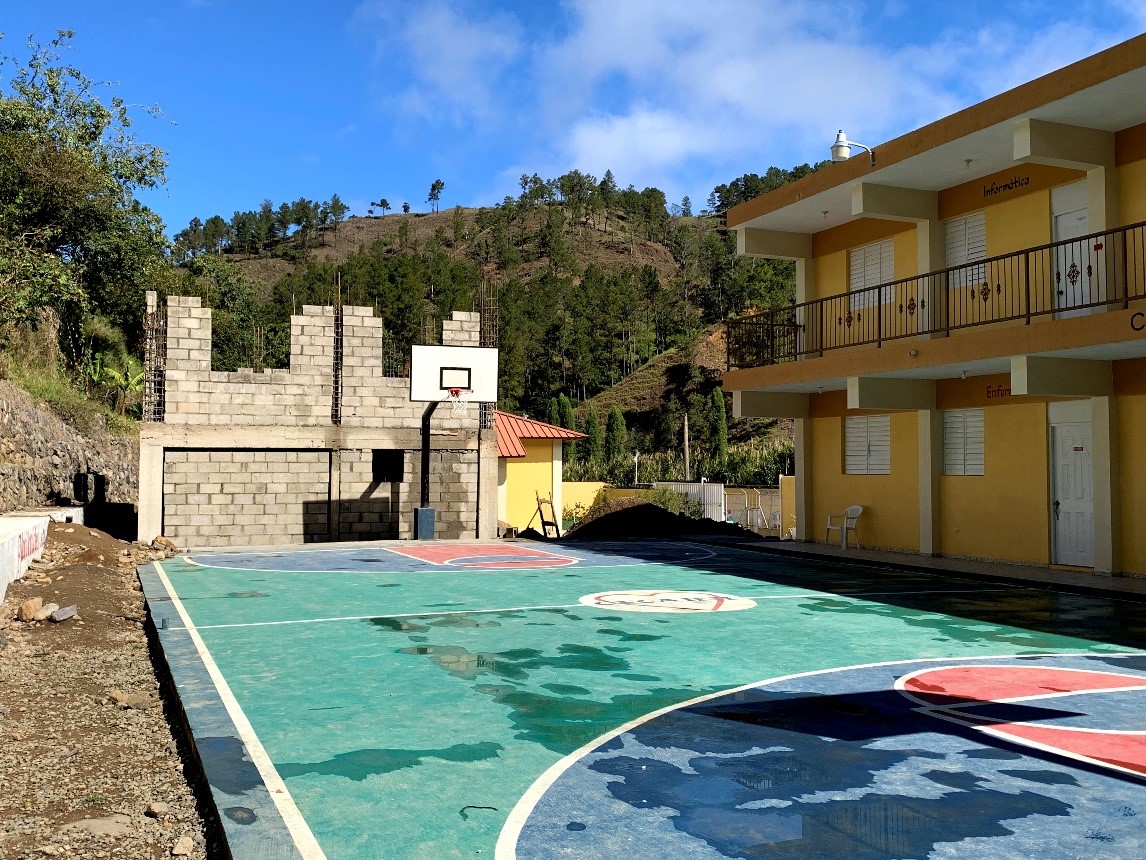 Empty basketball court