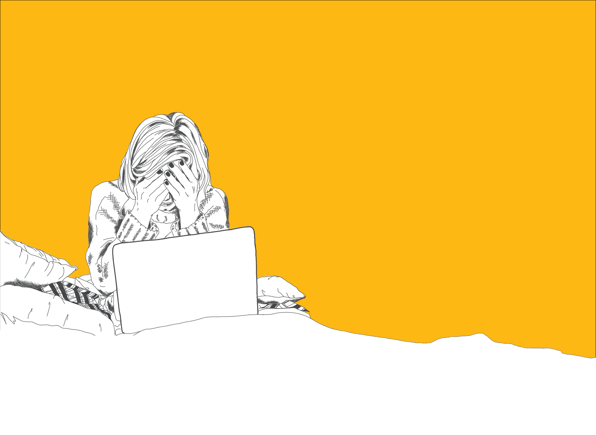 Drawing of child on computer