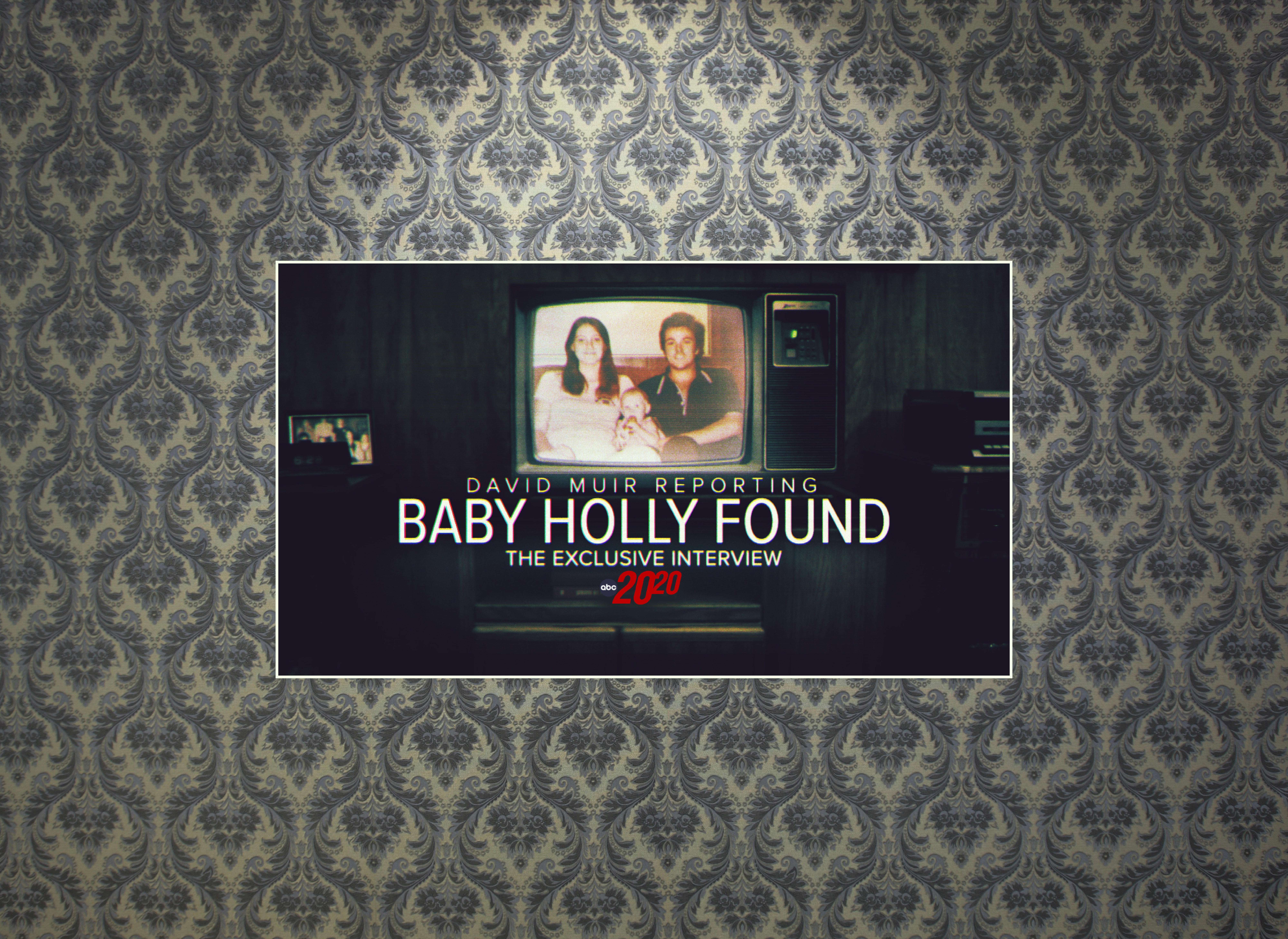 abc 20/20 advertisement: holly and her parents on an old tv screen