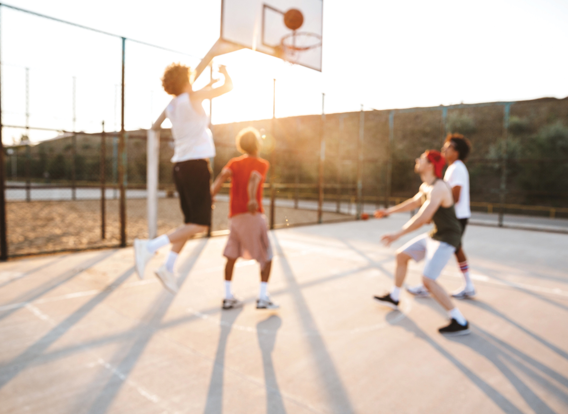 kids playing basketball