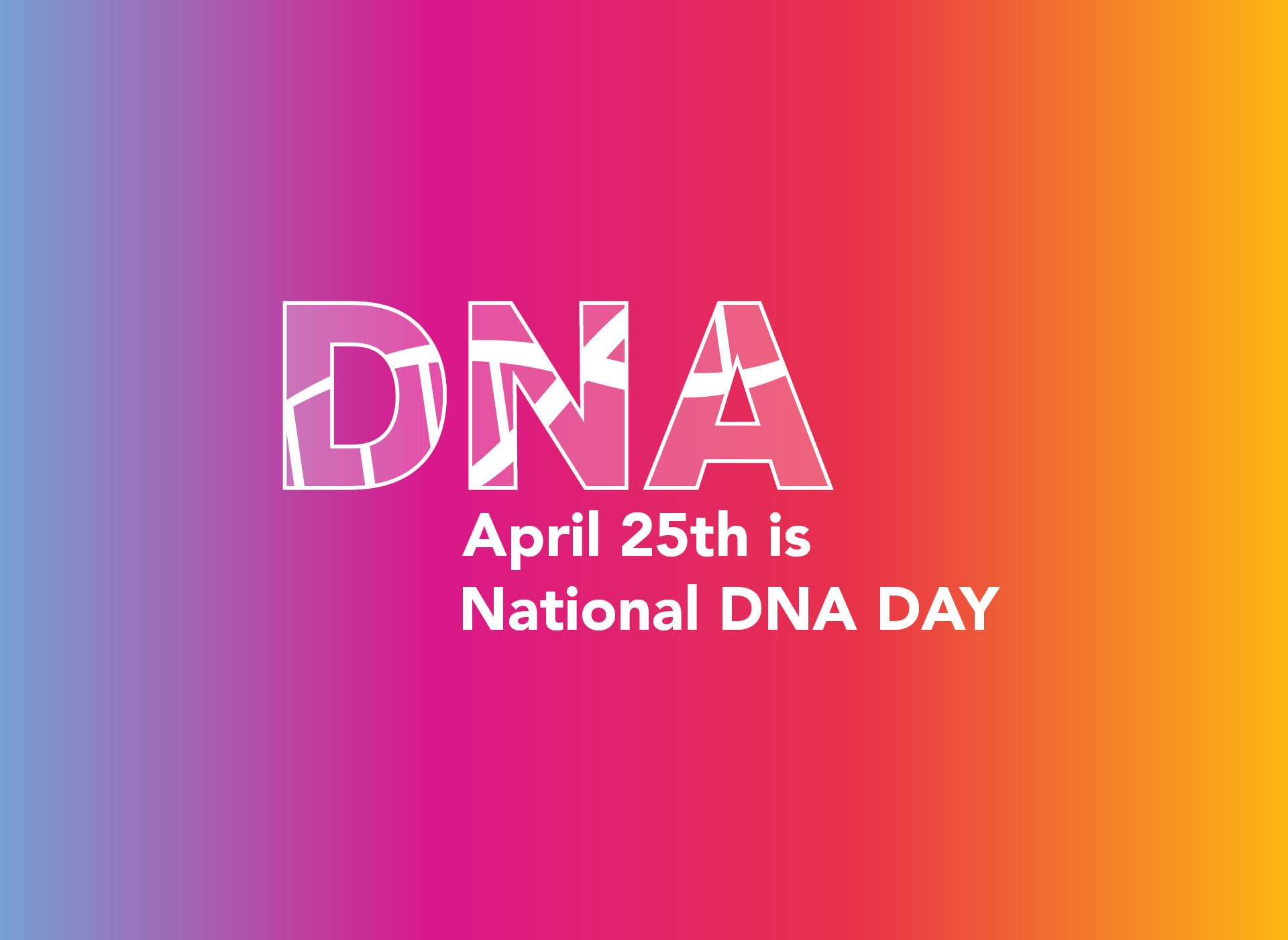 DNA text in a graphic font