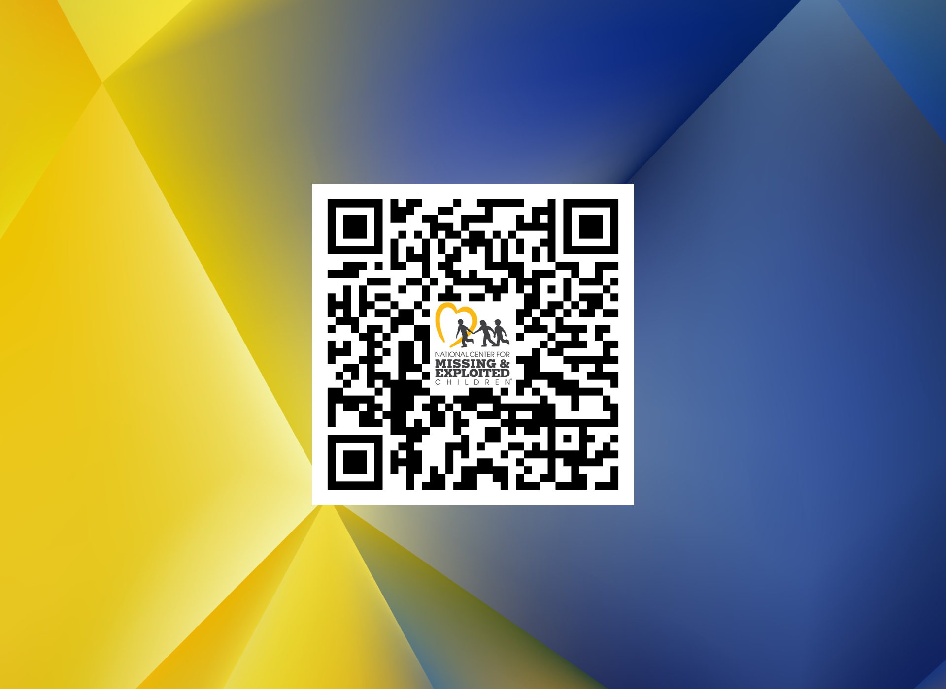 new QR code on a yellow and blue background