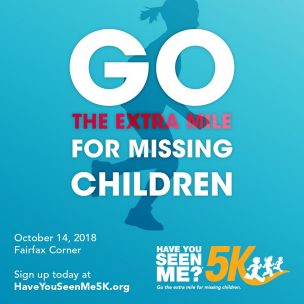 Go the extra mile for missing children race poster