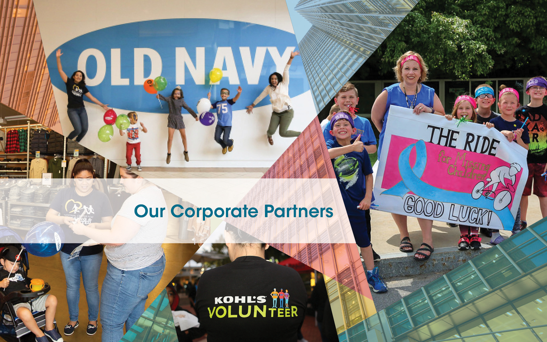 collage of corporate partners' event pictures 